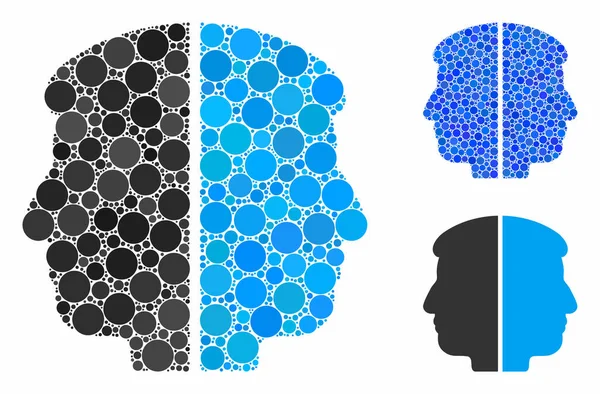 Çift Yüzlü Yuvarlak Noktaların Kompozisyon Simgesi