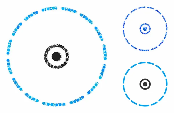 Rond gebied Samenstelling Pictogram van Cirkelpunten — Stockvector