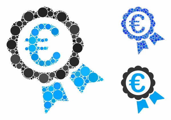 Euro guarantee seal Composition Icon of Round Dots — Stock Vector