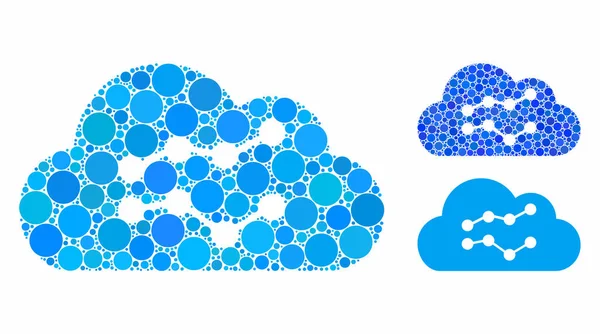 Molndiagram Mosaik ikonen för sfäriska objekt — Stock vektor