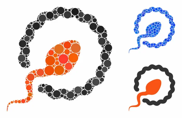 Проникновение спермы в состав иконы кругов — стоковый вектор