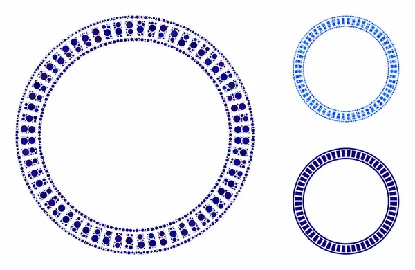 Double circle frame Mosaic Icon of Circle Dots — Stock Vector