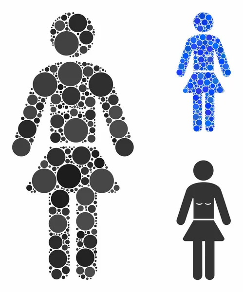 Lady Composition ikonen för cirkelprickar — Stock vektor