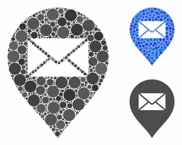 Post Brief Marker Zusammensetzung Icon von sphärischen Elementen — Stockvektor