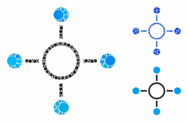 Radial structure Composition Icon of Round Dots