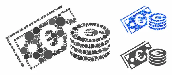 Euro cash Composition Icône de points ronds — Image vectorielle