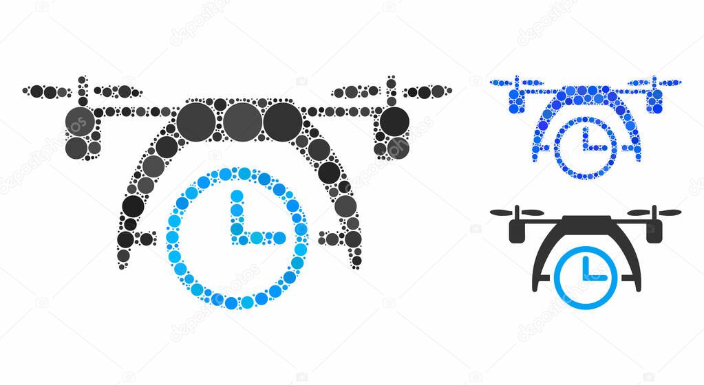 Drone clock Composition Icon of Spheric Items