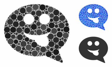 Dil gülen mesaj Kompozisyon Yuvarlak Noktalar Simgesi