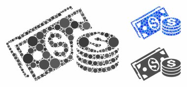 Küresel Ögelerin Dolar Nakit Bileşimi Simgesi