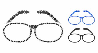 Yuvarlak Noktaların Gözlük Bileşimi Simgesi