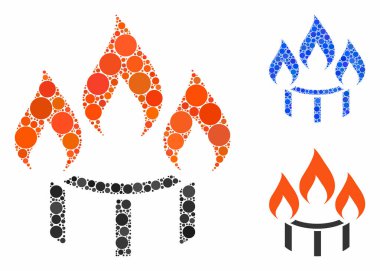 Yakıcı başlık yangın bileşimi Çember Noktaları Simgesi