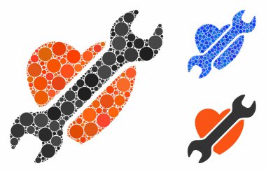 Kalp Cerrahisi Kompozisyon Yuvarlak Noktalar Simgesi