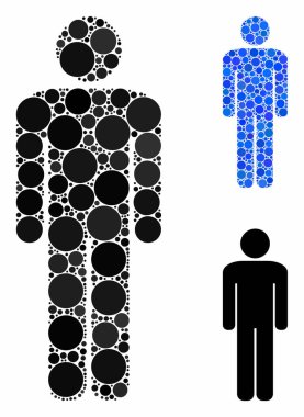 Küresel Ögelerin Erkek Mozaik Simgesi