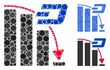 Dash Düşen Hızlanma Çizelgesi Yuvarlak Noktaların Mozaik Simgesi