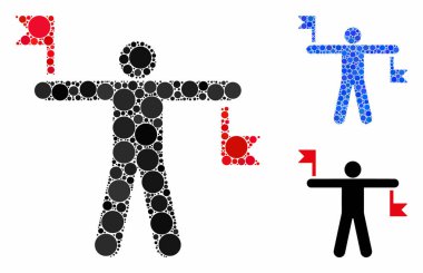 İşaret Bayrakları Yuvarlak Noktaların Mozaik Simgesi