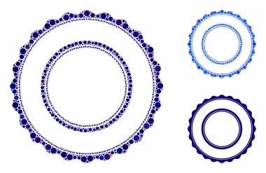 Çift rosette dairesel çerçeve Yuvarlak Noktaların Mozaik Simgesi