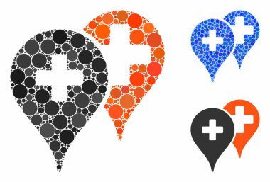 Tıbbi Haritalar Çemberlerin Mozaik Simgesini İşaretliyor