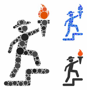 Centilmen meşale bileşimi Çemberlerin Simgesi ile tırmanıyor