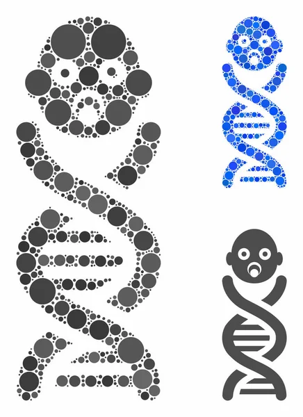 Genes do bebê Composição Ícone dos Círculos — Vetor de Stock