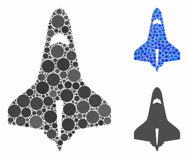 Transbordador espacial Composición Icono de puntos redondos — Vector de stock