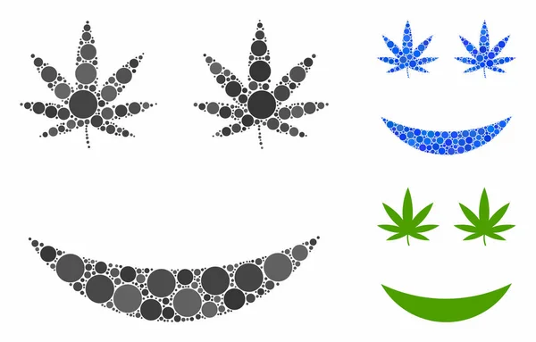 大麻微笑构成球状物品的图标 — 图库矢量图片