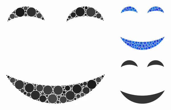 Χαρούμενο χαμόγελο Ψηφιδωτό εικονίδιο των κύκλων — Διανυσματικό Αρχείο