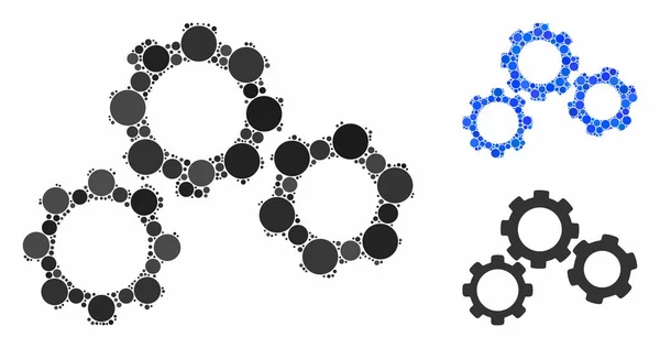圆点齿轮组合式图标 — 图库矢量图片