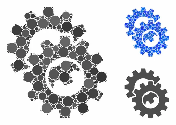 Složení ozubených kol Ikona Sférických položek — Stockový vektor