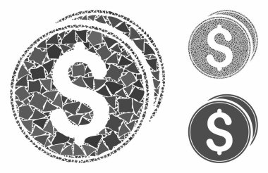 Dolar Bozuklukları Kompozisyon Eşitsiz Parçalar Simgesi