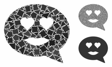 Bayan gülen mesajı seviyor. Ragged Pieces 'ın Mozaik Simgesi