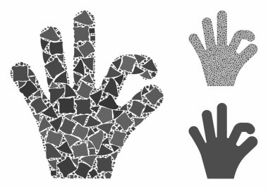 Tamam jest Kompozisyon Eşitsiz Parçaların Simgesi