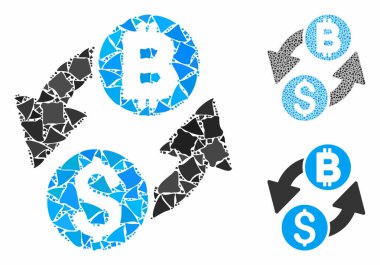 Dolar Bitcoin Değişim Bileşimi Tremulant Elementlerinin Simgesi