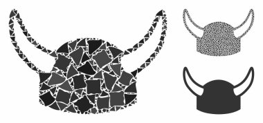 Boynuzlu miğfer Sert Parçaların Mozaik Simgesi