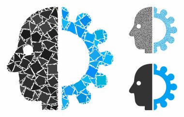 Çarpışan Ögelerin Cyborg baş kompozisyon simgesi