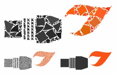 Joggly Elementlerinin Mozaik Simgesi için gaz yakma başlığı ateşi