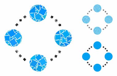 Raggy Elementlerinin Dairesel İlişkiler Kompozisyon Simgesi