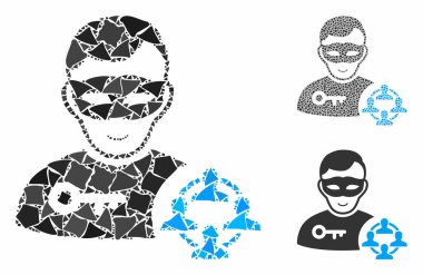 Tüberöz Parçaların Sosyal Hacker Kompozisyon Simgesi