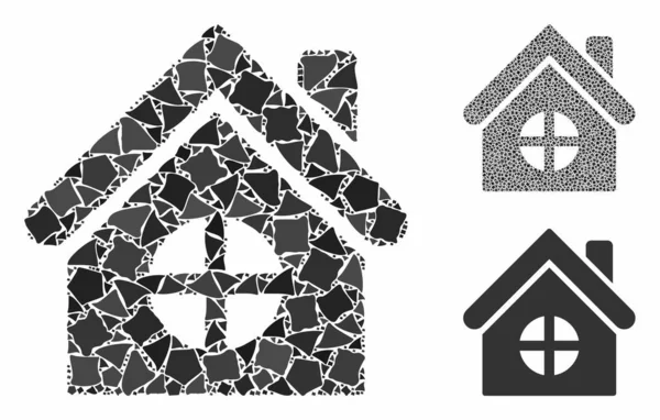 Hus bygning Mosaik ikon af Klumpe poster – Stock-vektor