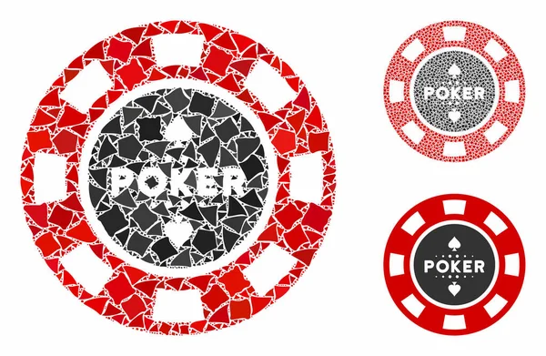 Poker casino chip composição ícone de elementos desiguais — Vetor de Stock