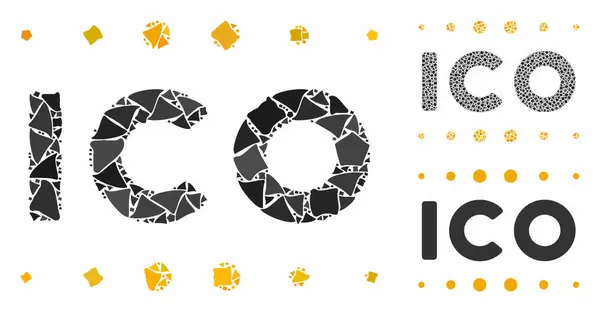 ICO légende Mosaic Icône de pièces tubéreuses — Image vectorielle