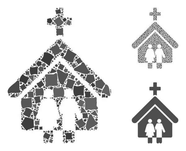 Family church Composition Icon of Tremulant Parts — Stockový vektor
