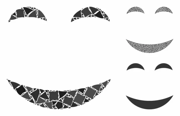 Χαρά smiley σύνθεση εικονίδιο των ακατέργαστων μερών — Διανυσματικό Αρχείο