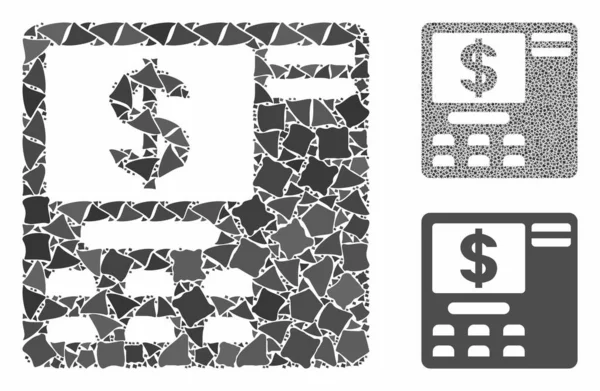 Ícone da composição do ATM do dólar das peças Trembly — Vetor de Stock
