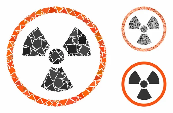 Pericolo di radiazioni Composizione Icona di elementi grezzi — Vettoriale Stock