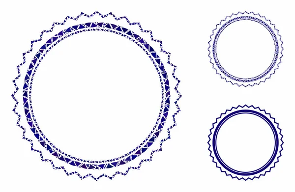 Rosett tätning ram mosaik ikon av aggy element — Stock vektor