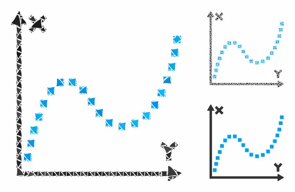 Dotted plot Samenstelling icoon van trillingen delen — Stockvector