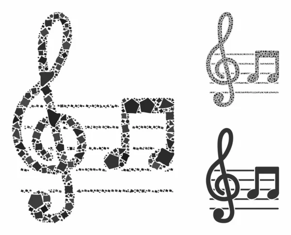 Музыкальная нотация Composition Icon of Tremulant Parts — стоковый вектор