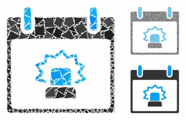 Takvim Günü Uyarı Kaba Parçaların Kompozisyon Simgesi