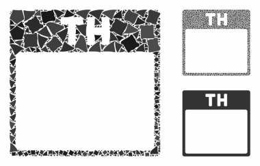 Perşembe takvim sayfası Düzensiz Parçaların Mozaik Simgesi