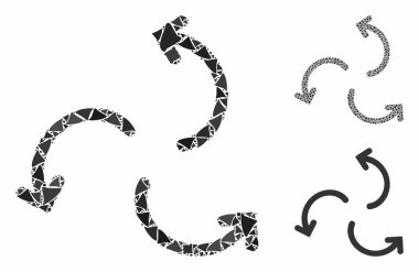 Siklon Okları Eşitsiz Parçaların Mozaik Simgesi